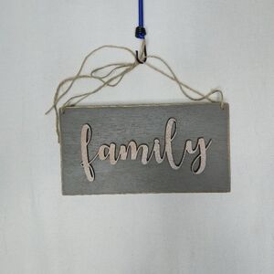 NEW Wood Sign With "Family" In Laser Cut Letters